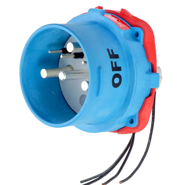 33-98043-264 - DS100 INLET POLY BLUE SIZE 5 TYPE 4X 3P+G 100A 480 VAC 60 Hz +4 AUX